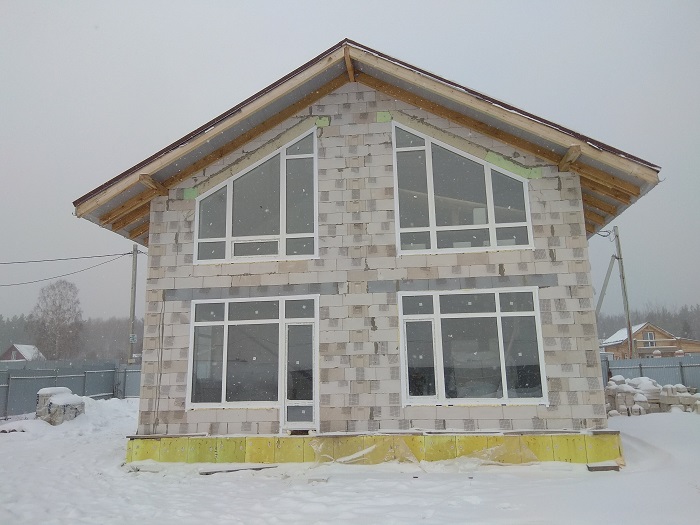 панорамные окна в домах из газобетона