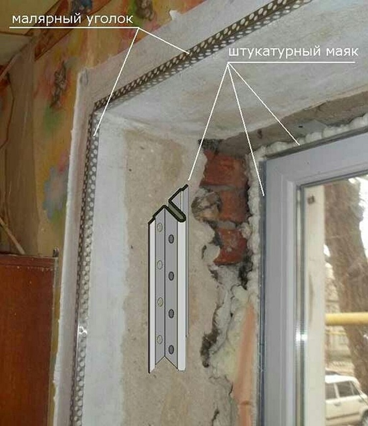 штукатурим откосы на окнах на уголок